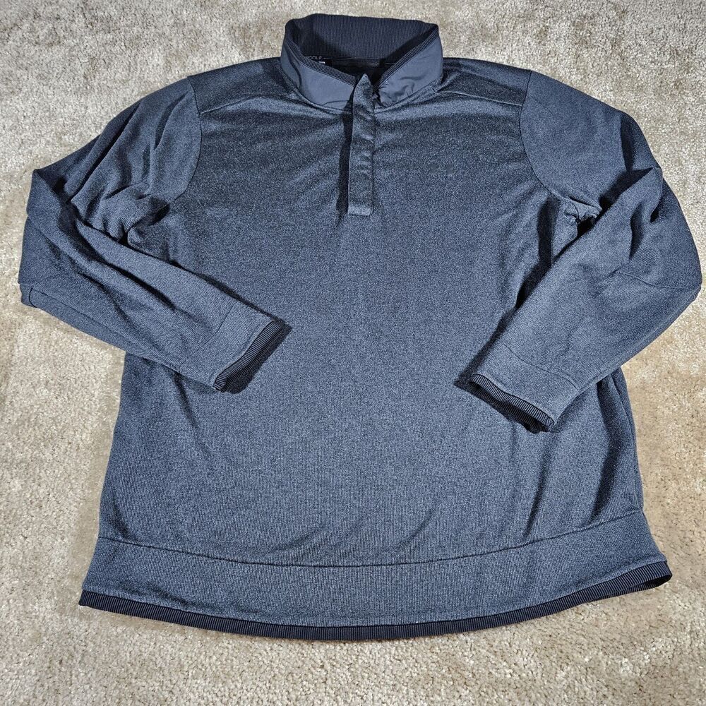 Under Armour Sweater Men's 2XL Gray 1/4 Button Up Golf ColdGear Loose